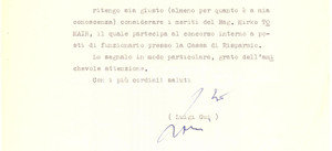 Autografo originale 1975 ROMA Lettera ministro Luigi GUI per segnalazione   AUTOGRAFO 1