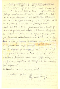 Autografo originale 1956 LECCE Lettera Bruno LUCREZI per la diffusione di un suo libro  Autografo 1