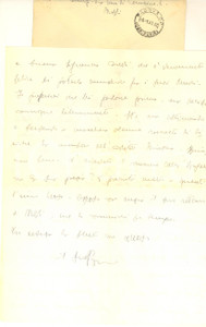 Autografo originale 1960 NAPOLI Lettera Bruno LUCREZI su calendario Amici del Libro  Autografo 1