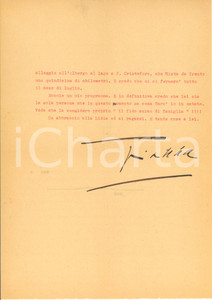 Autografo originale 1948 ROMA Gianna PEDERZINI Ho visto alla Scala molti pagliacci AUTOGRAFO 1
