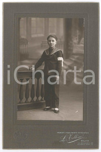 Fotografia d epoca originale 1920 ca MILANO Ragazzo in abito da marinaretto  Foto L. TOLLINI 12x19 cm 1