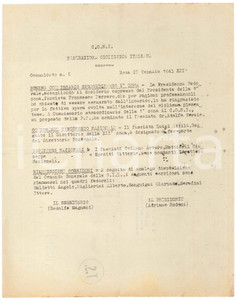 Documento originale, autentico 1943 CONI Federazione Ciclistica Italiana  Nomina Commissario Comunicato 1