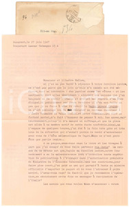 Autografo originale 1947 BUCAREST Dionisie PIPPIDI direttore mancato Accademia di Romania AUTOGRAFO 1