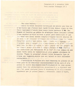 Autografo originale 1948 BUCAREST Dionisie PIPPIDI progetta studio sulla libertÃ  morale AUTOGRAFO 1