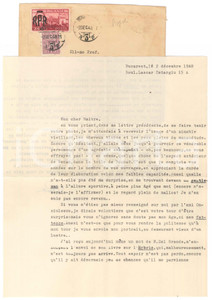 Autografo originale 1948 BUCAREST Dionisie PIPPIDI attende libro sull Hybris AUTOGRAFO 1