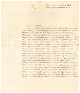 Autografo originale 1949 BUCAREST Storico Dionisie PIPPIDI sui progetti di studio  futuri AUTOGRAFO 1