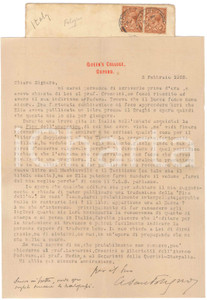 Autografo originale 1922 OXFORD Queen s College  Cesare FOLIGNO su recensione pro collega AUTOGRAFO 1