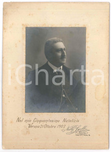 Fotografia d epoca originale 1907 VERONA Famiglia von KRAUSELISLAGO  Ritratto uomo a 50 anni Foto SGOBBI 1