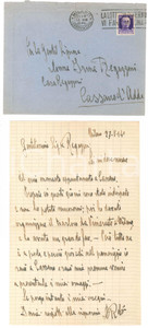 Manoscritto, lettera originale 1948 MILANO Lettera per omaggi a donna Irma REGAZZONI  CASSANO D ADDA 1