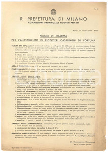Documento originale, autentico 1940 WW2 MILANO Norme per l allestimento di ricoveri casalinghi di fortuna 1