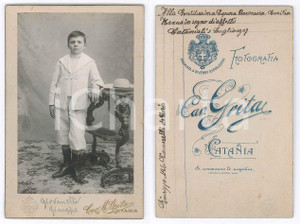 Fotografia d epoca originale 1907 CATANIA Nobile Giuseppe GIOVANELLI DE NORIS bambino Foto GRITA CDV 1