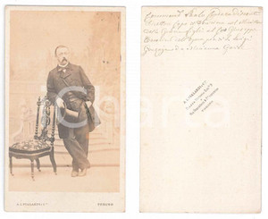 Fotografia d epoca originale 1870 ca TORINO Paolo CRODARA VISCONTI  Ministero della Guerra  Foto VIALARDI 1