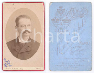 Fotografia d epoca originale 1875 ca NAPOLI Ritratto di Filippo DE ANDREIS Foto Achille MAURI CDV 1