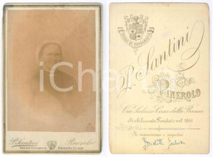 Fotografia d epoca originale 1880 ca PINEROLO TO Ritratto di Giuditta JAHIER Foto P. SANTINI 11x16 cm 1