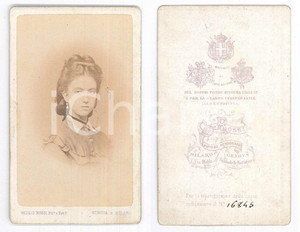 Fotografia d epoca originale 1900 ca GENOVA  MILANO Ritratto femminile  Foto Giulio ROSSI  CDV 1
