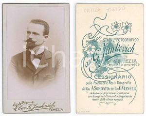 Fotografia d epoca originale 1900 ca VENEZIA Ritratto di Enrico TIETZE  Foto G. JANKOVICH CDV 1