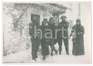 Fotografia d epoca originale 1930 ca ALPI BIELLESI  Rifugio ROSAZZA  Escursionisti nella neve Foto 17x12 1
