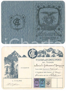 Oggetto da collezione cartaceo 1911 CAI TORINO Tessera Mercurino Dionigi ARBORIO DI GATTINARA Autografo 1