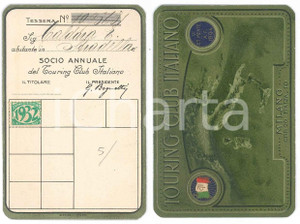 Oggetto da collezione cartaceo 1932 TOURING CLUB ITALIANO STRADELLA Tessera E. CALDARA 1