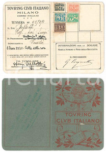 Oggetto da collezione cartaceo 1921 TOURING CLUB ITALIANO VENEZIA Tessera Luigi BELLOTTI architetto Autografo 1