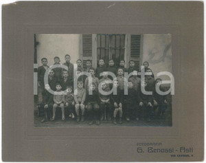 Fotografia d epoca originale 1930 ca ASTI Ritratto di classe elementare  Foto G. BENASSI 25x21 cm 1