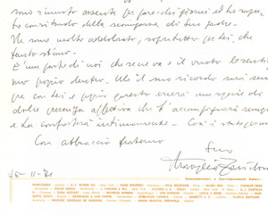 Autografo originale 1971 PADOVA Lettera Guglielmino TRAVAGLIA ZANIBON  AUTOGRAFO 1