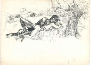 Opera d’arte autentica 1970 ca ARTE ITALIA EROTICA VINTAGE Donna e demone Disegno a china 40x30 1 Opera d’arte autentica 1970 ca ARTE ITALIA EROTICA VINTAGE Donna e demone Disegno a china 40x30 1