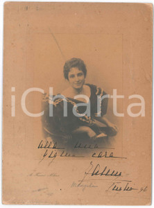 Fotografia d epoca originale 1896 MILANO Ritratto di donna con il ventaglio Foto Achille FERRARIO 1