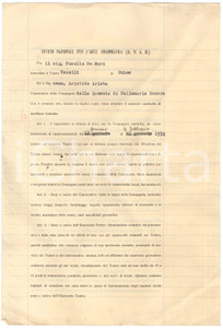 Documento originale, autentico 1934 CUNEO Teatro TOSELLI Contratto per spettacoli Compagnia della Quercia 1