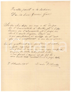 Manoscritto, lettera originale 1918 MILANO Paolo SMUZZI Quatter paroll per sura FERRARI Gina Lirica dialetto 1