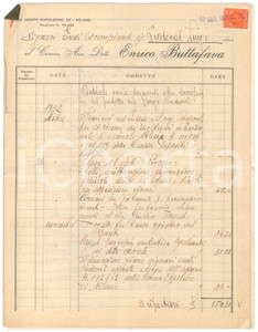 Documento originale, autentico 1934 MILANO Avv. Enrico BUTTAFAVA  Pratiche successione Luigi PREDEVAL 1