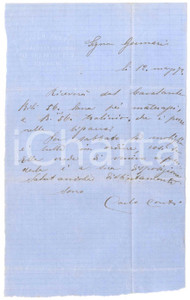 Manoscritto, lettera originale 1872 MILANO via Armorari 9  Carlo CONTI negoziante mobili invia lana materassi 1