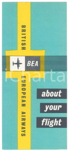 Materiale pubblicitario d’epoca 1955 ca BEA British European Airways  About your flight  Pieghevole ILLUSTRATO 1