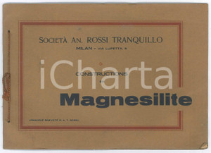 Materiale pubblicitario d’epoca 1950 MILANO Ditta Tranquillo ROSSI Contructions en magnesilite Catalogo francese 1