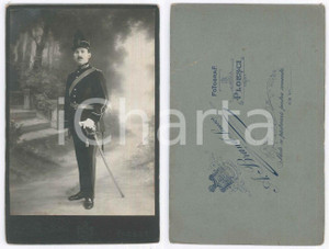 Fotografia d epoca originale 1910 ca PLOESCI / PLOIESTI ROMANIA Portrait of an officer  Photo A.BRAND 1
