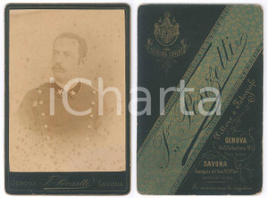 Fotografia d epoca originale 1880 ca REGIO ESERCITO  Ritratto di ufficiale  Foto F. PONZETTI 11x16 cm 1