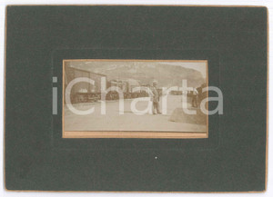 Fotografia d epoca originale 1920 ca FERROVIE ITALIA Treni merci in stazione di montagna  Foto ANIMATA 1