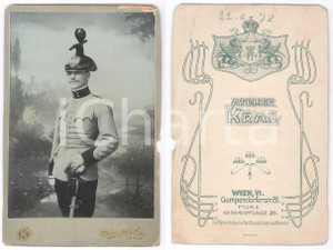 Fotografia d epoca originale 1910 ca K.U.K. ARMEE WIEN  ULAN Kavalry officer  Photo Atelier KRAL 1