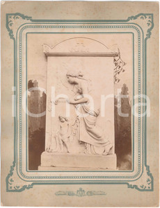 Fotografia d epoca originale 1880 ca ALESSANDRIA Scultore Carlo CANIGGIA  Stele neoclassica Foto CASTELLANI 1
