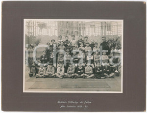 Fotografia d epoca originale 1930 GENOVA Istituto Vittorino da Feltre  Classe maschile e insegnanti Foto 1
