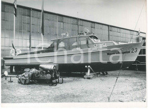 Fotografia d epoca originale 1960 ca DEUTSCHLAND  WASSERSCHUTZPOLIZEI  Motoscafo 2 Foto 24x18 cm 1