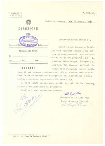 Autografo originale 1961 BADIA DI SULMONA Lettera don Giuseppe PIERIN cappellano carcere AUTOGRAFO 1
