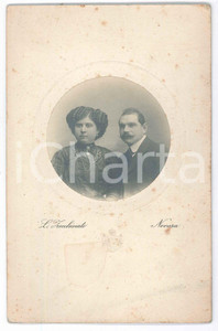 Fotografia d epoca originale 1910 ca NOVARA Coppia di coniugi  Ritratto Foto L. ZECCHINATO 11x17 cm 1