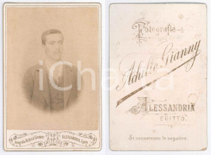 Fotografia d epoca originale 1900 ca ALESSANDRIA D EGITTO Ritratto maschile Foto Achille GIANNY 1