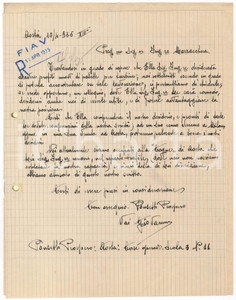 Manoscritto, lettera originale 1935 AOSTA Lettera ditta PONSETTI e VAI per fornitura palette per turbine 1