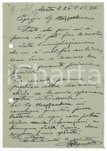 Manoscritto, lettera originale 1936 AOSTA Lettera ing. PASQUALOTTO intenzionato a lasciare la SocietÃ  COGNE 1