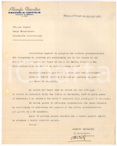 Manoscritto, lettera originale 1937 MADONNA DI CAMPIGLIO Alberghi RAINALTER  Lettera per prenotazione 1