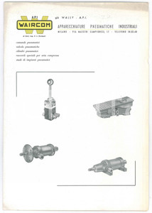 Materiale pubblicitario d’epoca 1958 MILANO  WAIRCOM Apparecchiature pneumatici industriali Catalogo 1