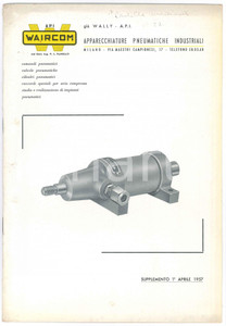 Materiale pubblicitario d’epoca 1957 MILANO  WAIRCOM Apparecchiature pneumatici industriali Catalogo 1
