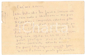 Autografo originale 1925 ca Padre Giovanni SEMERIA su organizzazione conferenze Cartolina AUTOGRAFA 1